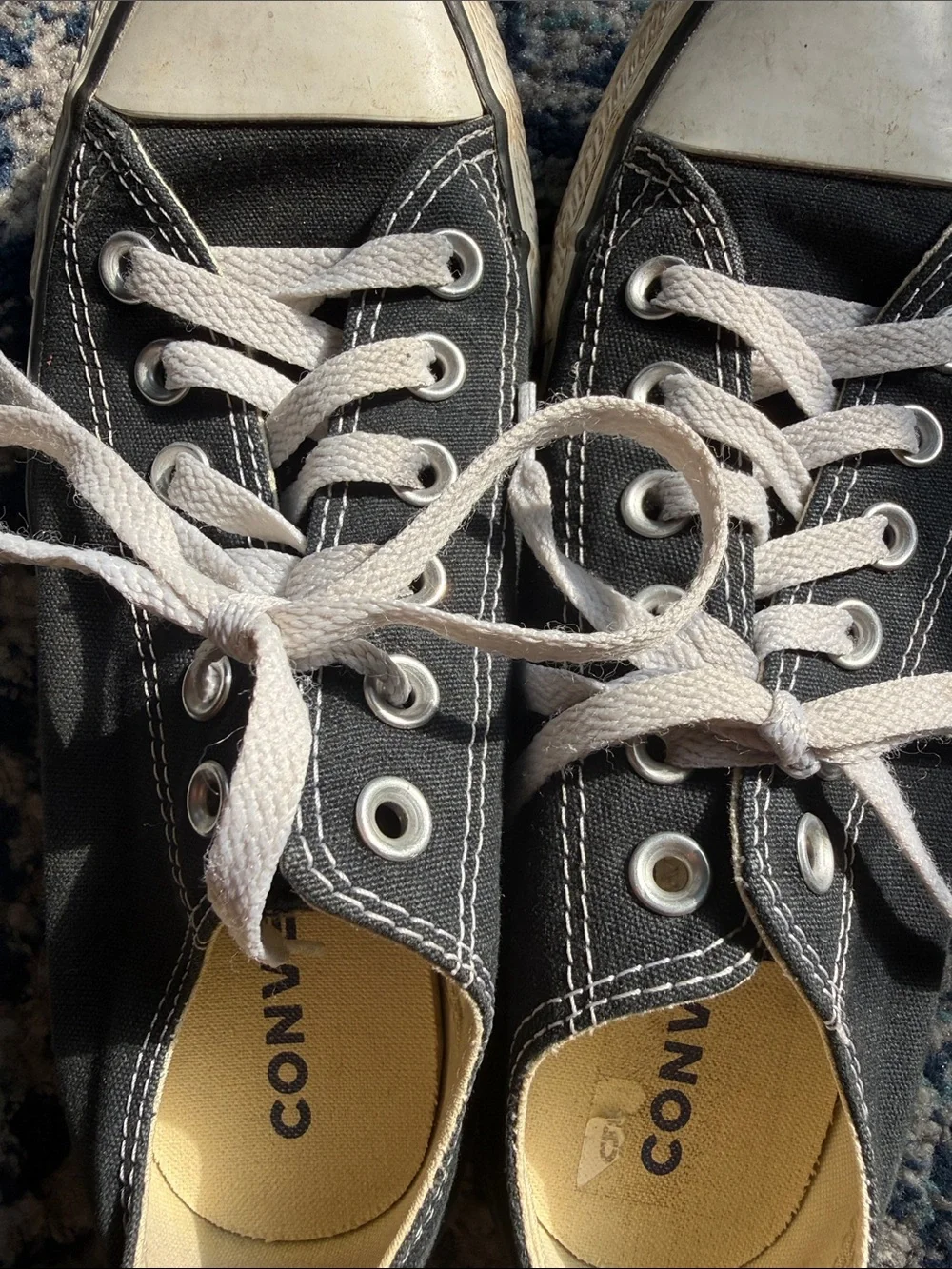Converse Black Low Top Sneakers with White Accents
